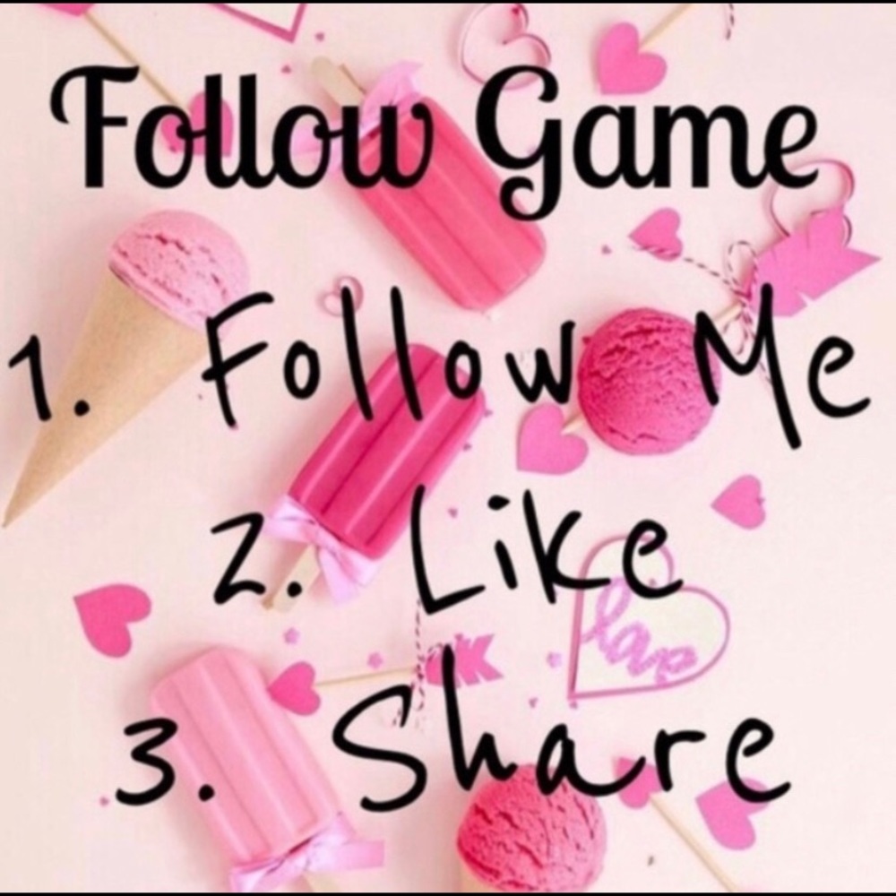 Follow, like and share